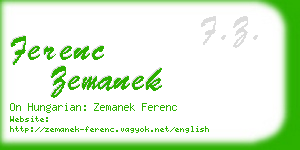 ferenc zemanek business card